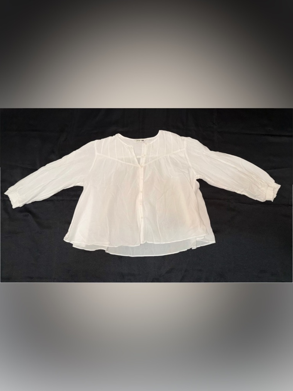 Uniqlo x Comptoir des Cotonniers White Cotton Voile Pintuck Blouse Size S - Picture 2 of 11